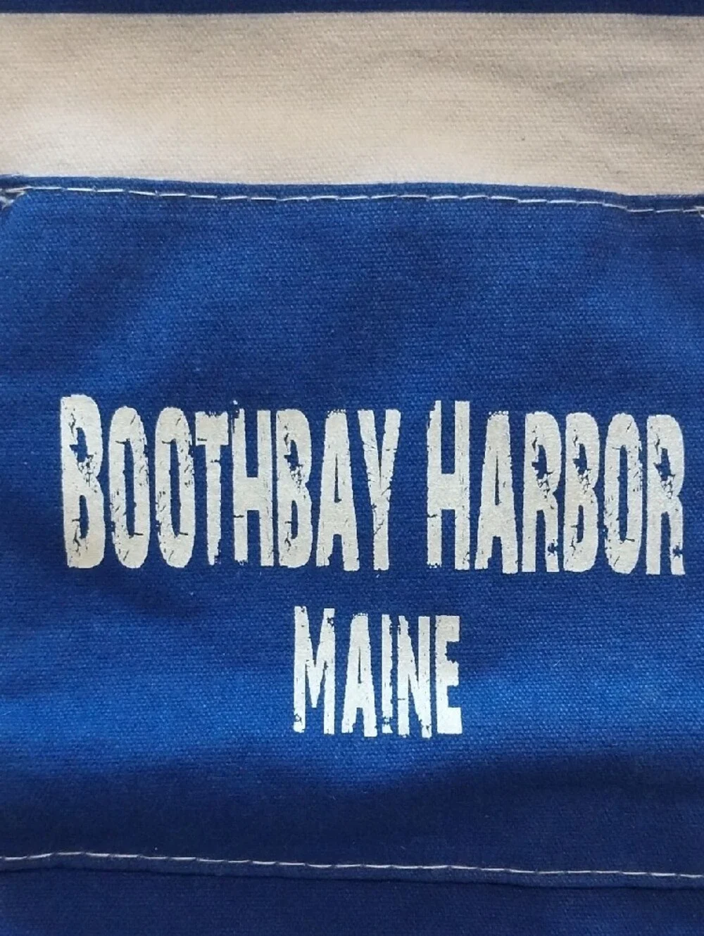 Boothbay Harbor Striped Rope-Handle Tote in Blue and White